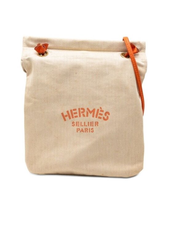 Hermes Handbags - Hermes Aline PM Shoulder Bag Beige Orange Toilet Blanc Leather